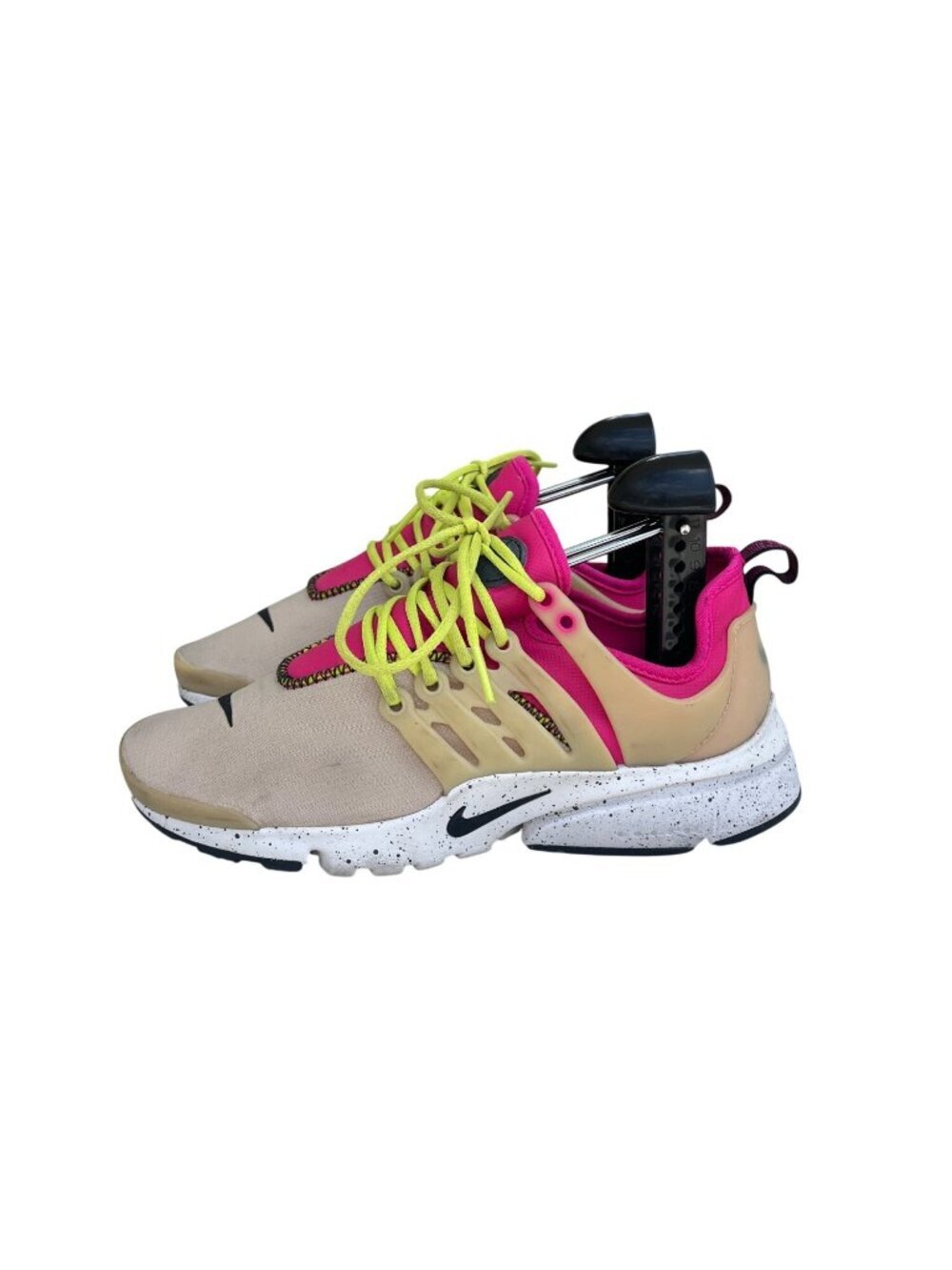 Nike Air Presto Beige Pink Neon Yellow Womens Running Shoes Size 7
